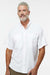 Paragon 700 Mens Hatteras Performance Moisture Wicking Short Sleeve Button Down Shirt w/ Double Pockets White Model Front