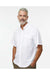 Paragon 700 Mens Hatteras Performance Short Sleeve Button Down Shirt White Model Side