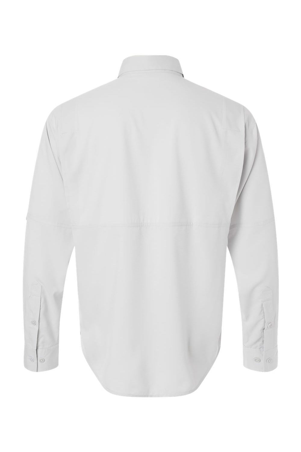 Paragon 702 Mens Kitty Hawk Performance Moisture Wicking Long Sleeve Button Down Shirt w/ Double Pockets Aluminum Grey Flat Back