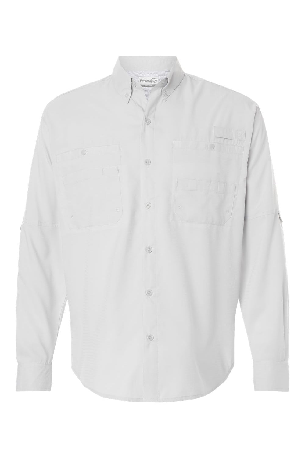 Paragon 702 Mens Kitty Hawk Performance Moisture Wicking Long Sleeve Button Down Shirt w/ Double Pockets Aluminum Grey Flat Front