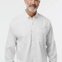 Paragon Mens Kitty Hawk Performance Moisture Wicking Long Sleeve Button Down Shirt w/ Double Pockets - Aluminum Grey