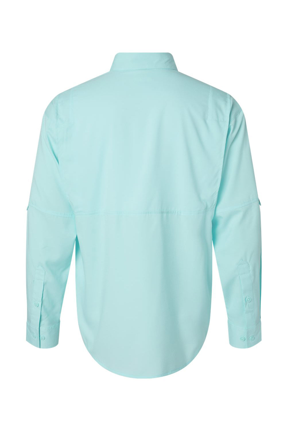 Paragon 702 Mens Kitty Hawk Performance Moisture Wicking Long Sleeve Button Down Shirt w/ Double Pockets Aqua Blue Flat Back