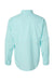 Paragon 702 Mens Kitty Hawk Performance Moisture Wicking Long Sleeve Button Down Shirt w/ Double Pockets Aqua Blue Flat Back