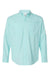 Paragon 702 Mens Kitty Hawk Performance Moisture Wicking Long Sleeve Button Down Shirt w/ Double Pockets Aqua Blue Flat Front