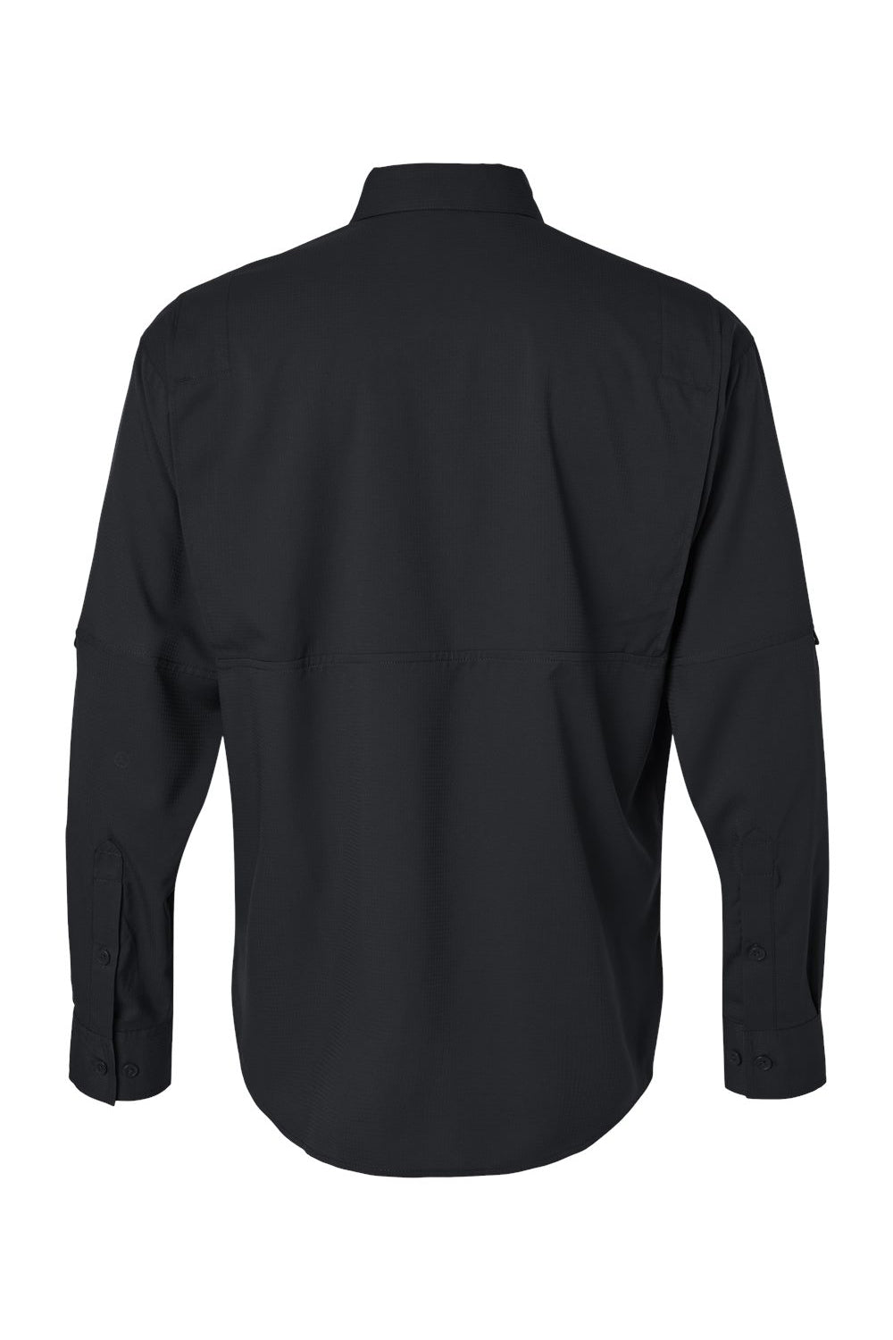 Paragon 702 Mens Kitty Hawk Performance Moisture Wicking Long Sleeve Button Down Shirt w/ Double Pockets Black Flat Back