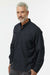 Paragon 702 Mens Kitty Hawk Performance Moisture Wicking Long Sleeve Button Down Shirt w/ Double Pockets Black Model Side