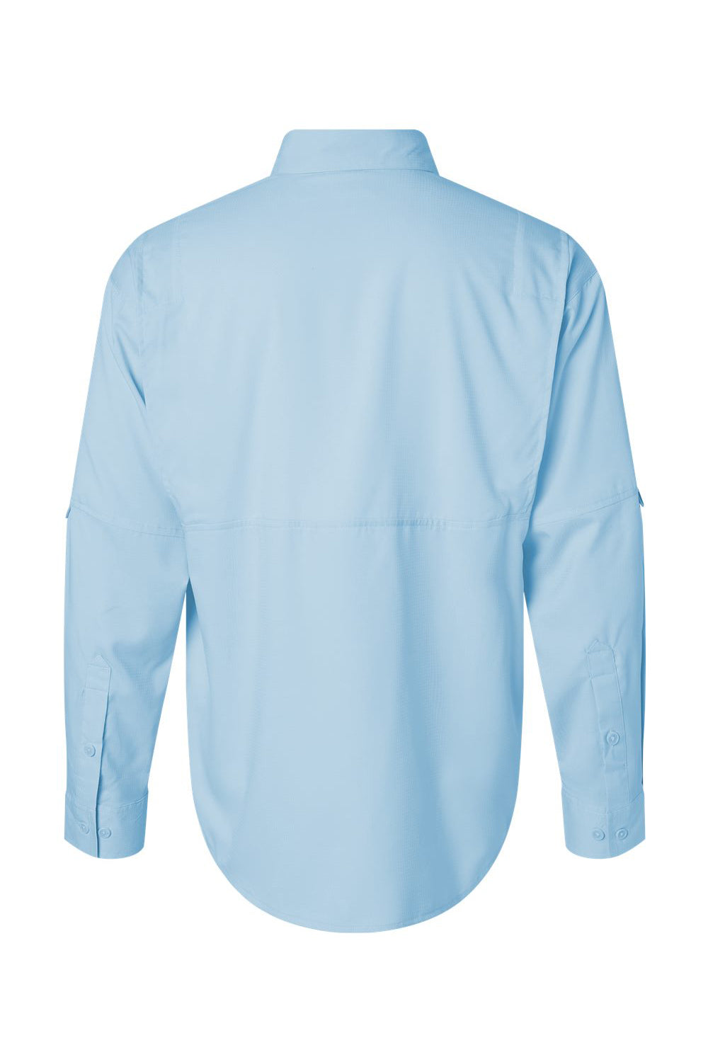 Paragon 702 Mens Kitty Hawk Performance Moisture Wicking Long Sleeve Button Down Shirt w/ Double Pockets Blue Mist Flat Back