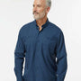 Paragon Mens Kitty Hawk Performance Moisture Wicking Long Sleeve Button Down Shirt w/ Double Pockets - Navy Blue - NEW