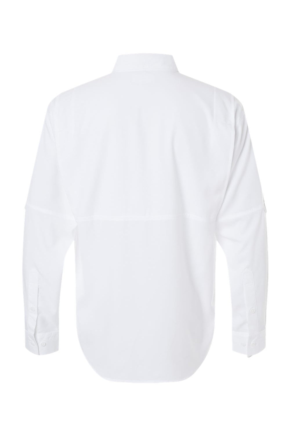 Paragon 702 Mens Kitty Hawk Performance Moisture Wicking Long Sleeve Button Down Shirt w/ Double Pockets White Flat Back