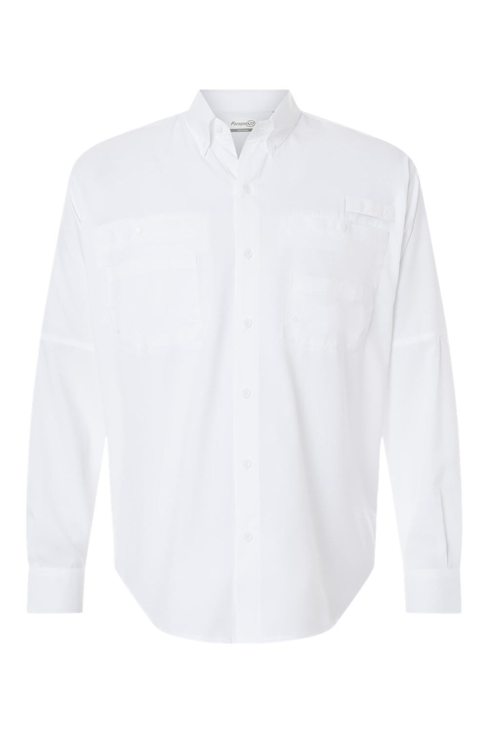 Paragon 702 Mens Kitty Hawk Performance Long Sleeve Button Down Shirt White Flat Front