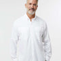 Paragon Mens Kitty Hawk Performance Moisture Wicking Long Sleeve Button Down Shirt w/ Double Pockets - White - NEW