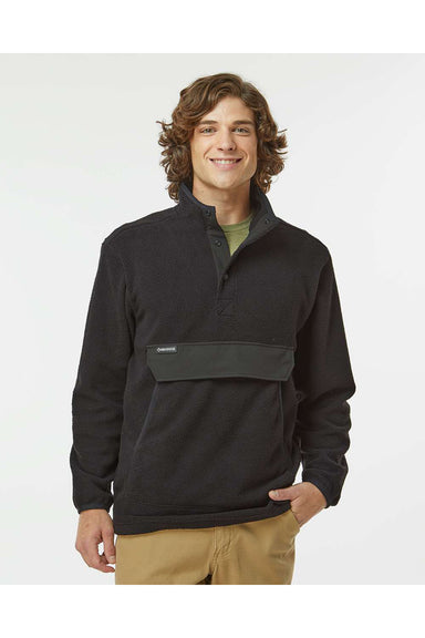 Dri Duck 7356 Mens Timber Mountain Fleece Sweatshirt Black Model Front