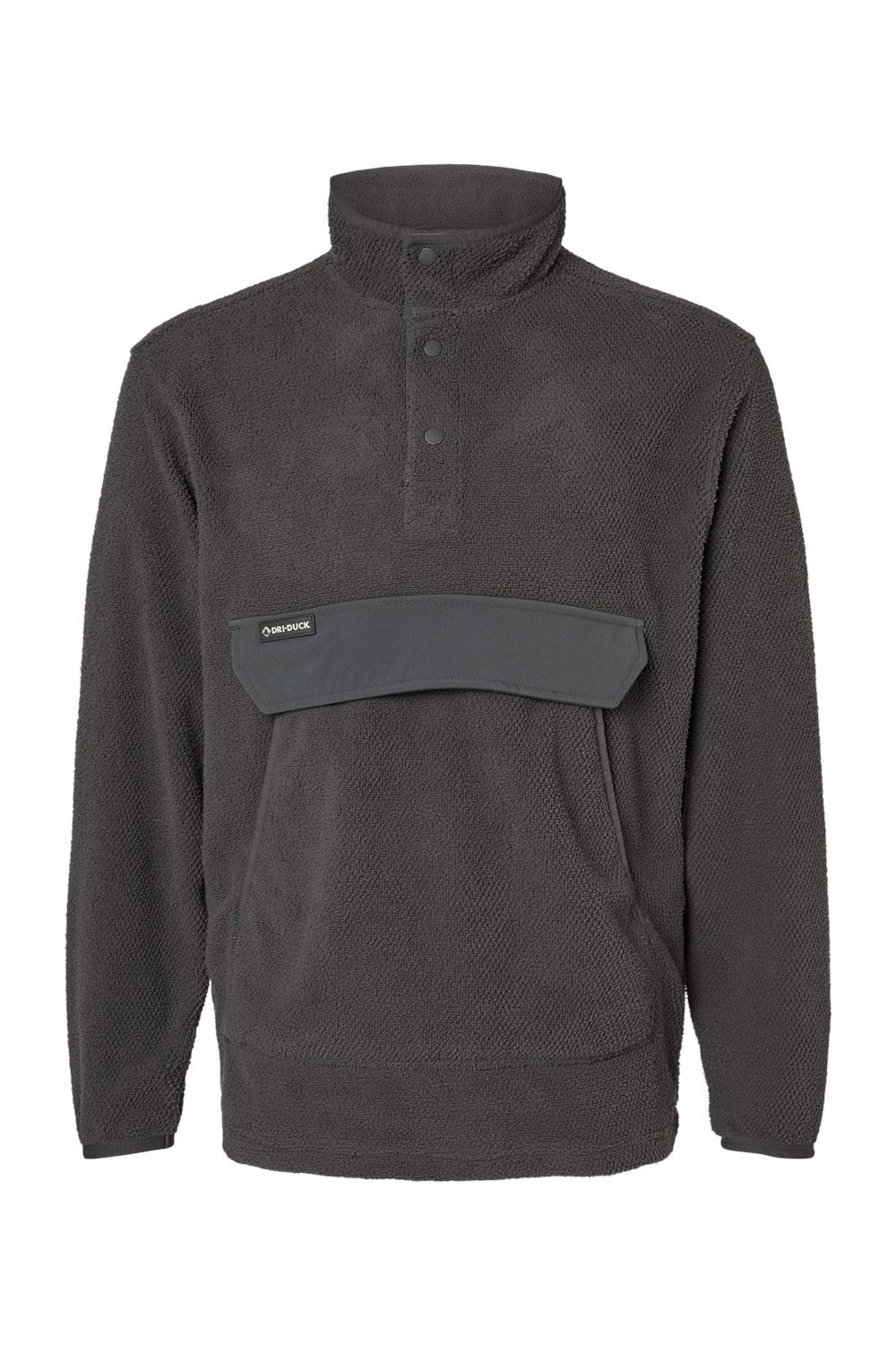 Dri Duck 7356 Mens Timber Mountain Fleece Sweatshirt Charcoal Grey Flat Front