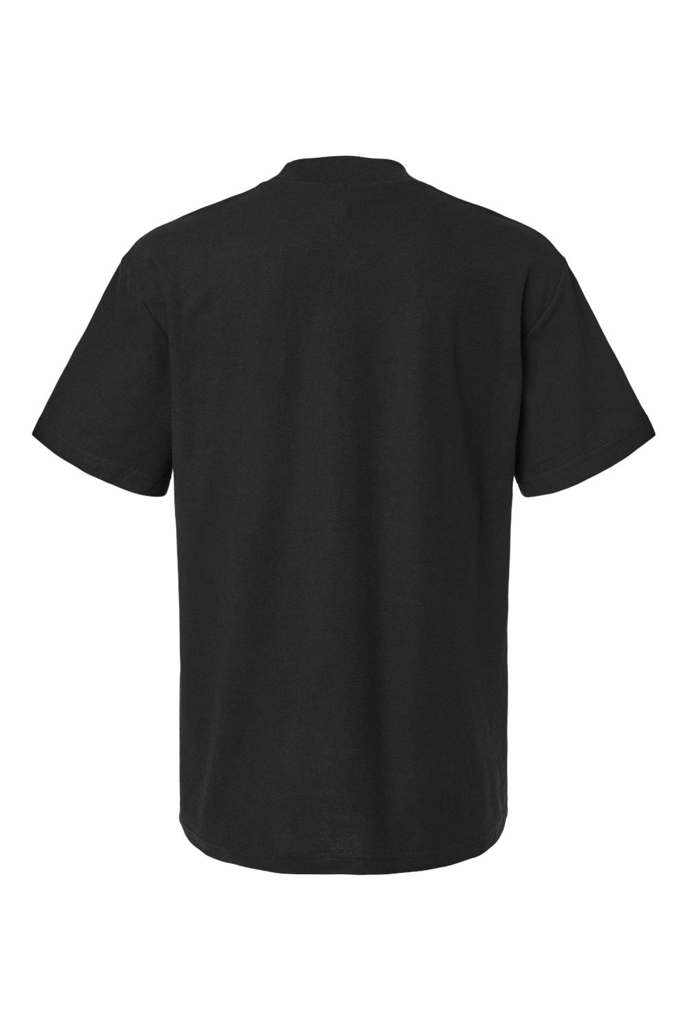 American Apparel 1PQ Mens Short Sleeve Mock Neck T-Shirt Black Flat Back