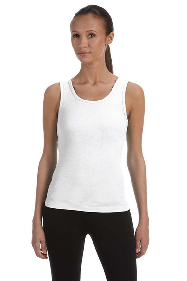 Bella + Canvas BC1080/1080 Womens Tank Top White Model Front