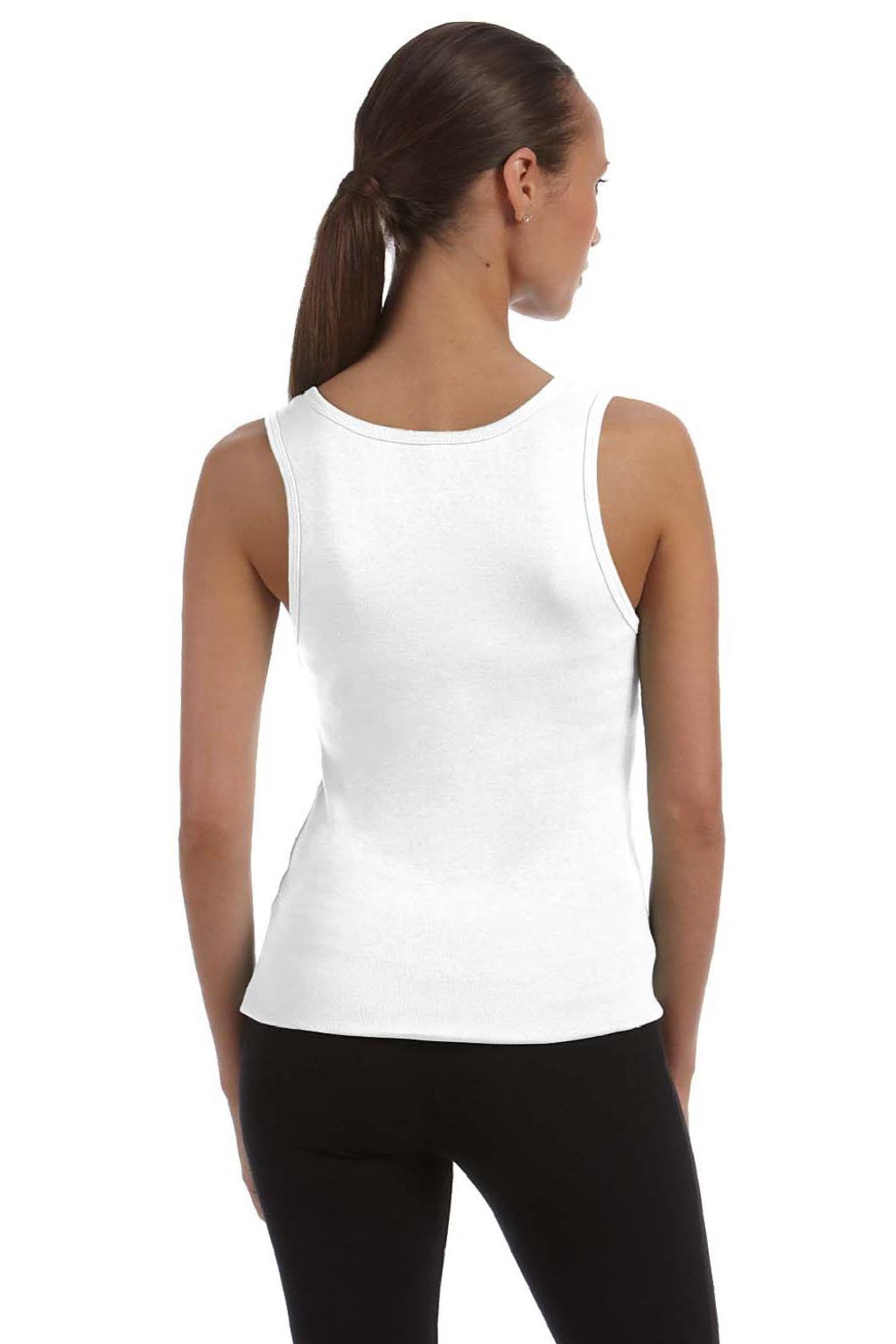 Bella + Canvas BC1080/1080 Womens Tank Top White Model Back