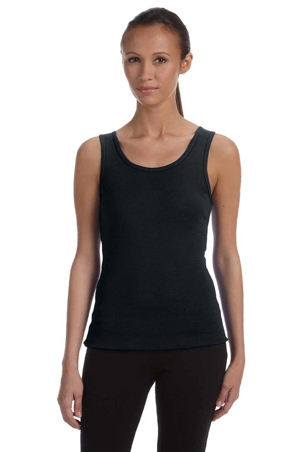 Bella + Canvas BC1080/1080 Womens Tank Top Black Model Front