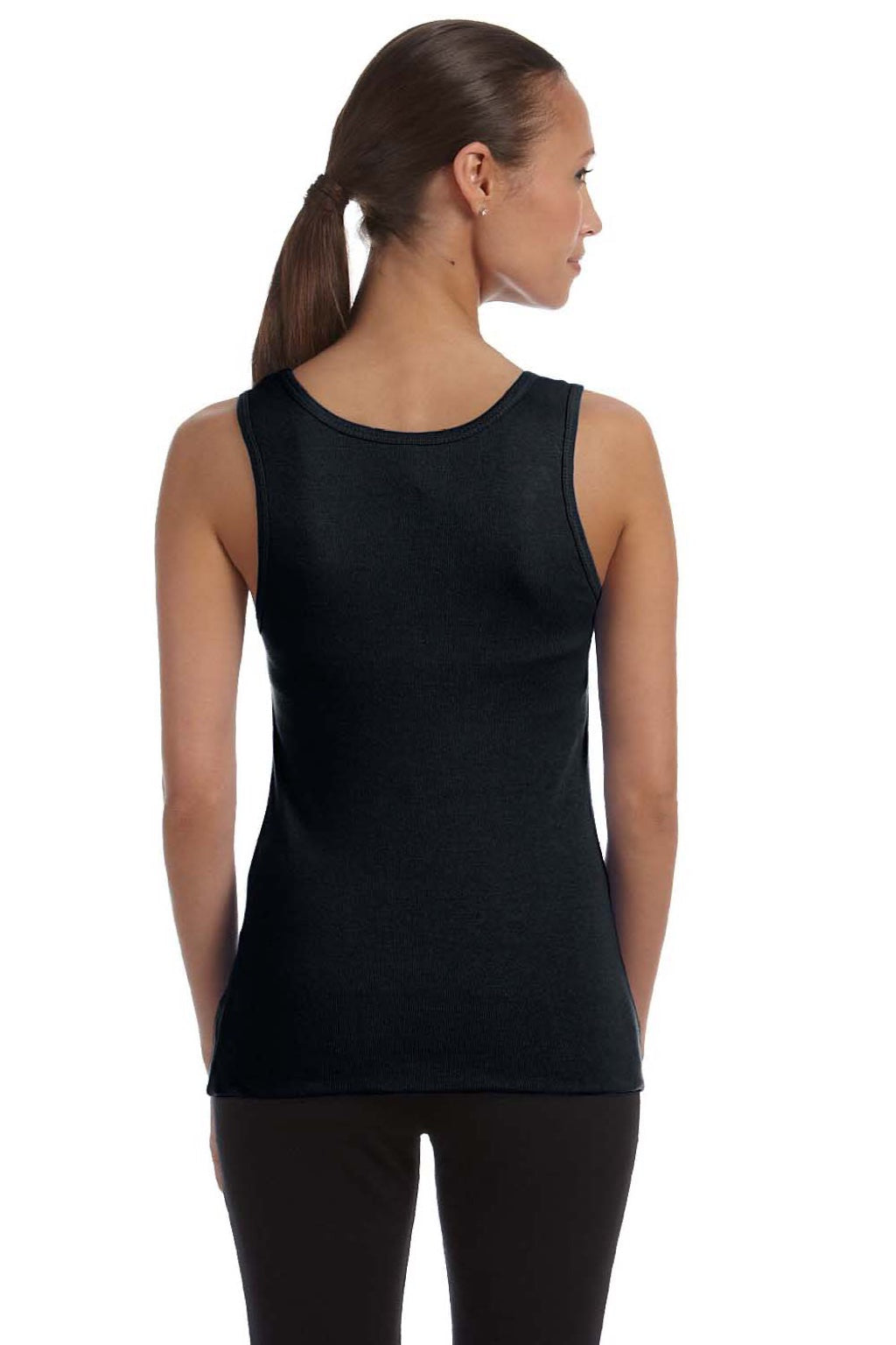 Bella + Canvas BC1080/1080 Womens Tank Top Black Model Back