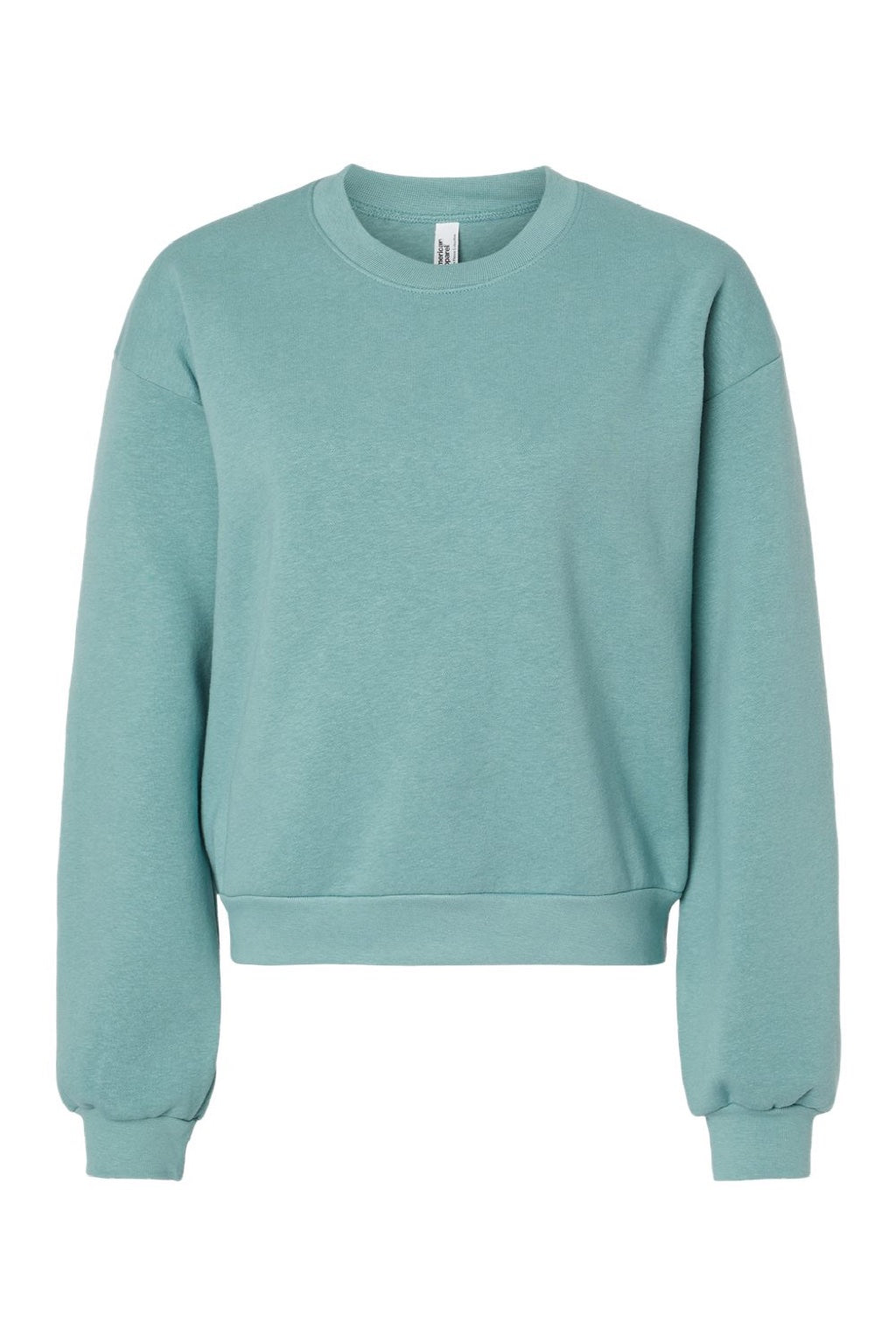 American Apparel RF494 Womens ReFlex Fleece Crewneck Sweatshirt Arctic Green Flat Front