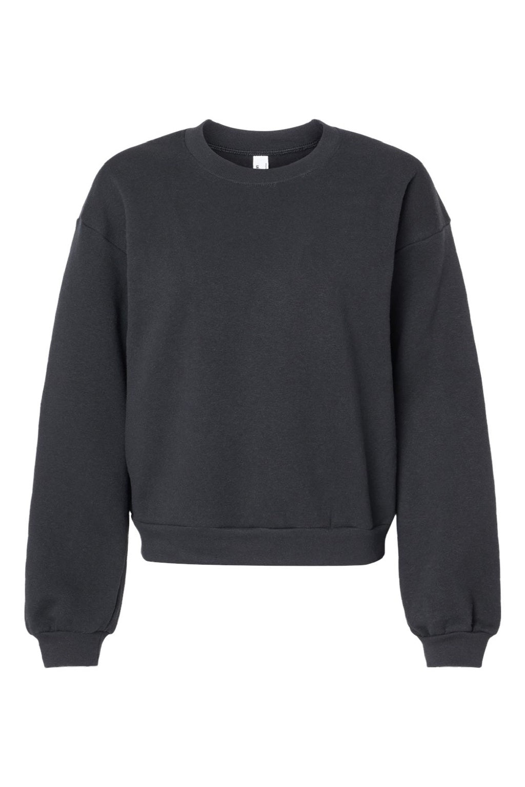 American Apparel RF494 Womens ReFlex Fleece Crewneck Sweatshirt Black Flat Front
