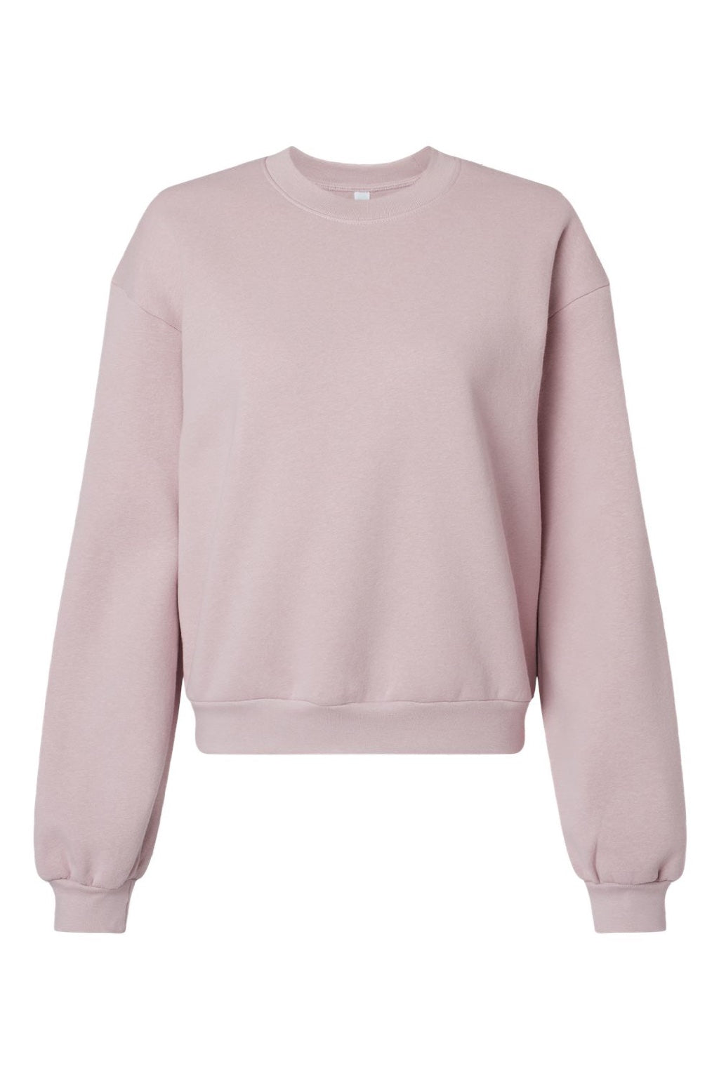American Apparel RF494 Womens ReFlex Fleece Crewneck Sweatshirt Blush Pink Flat Front
