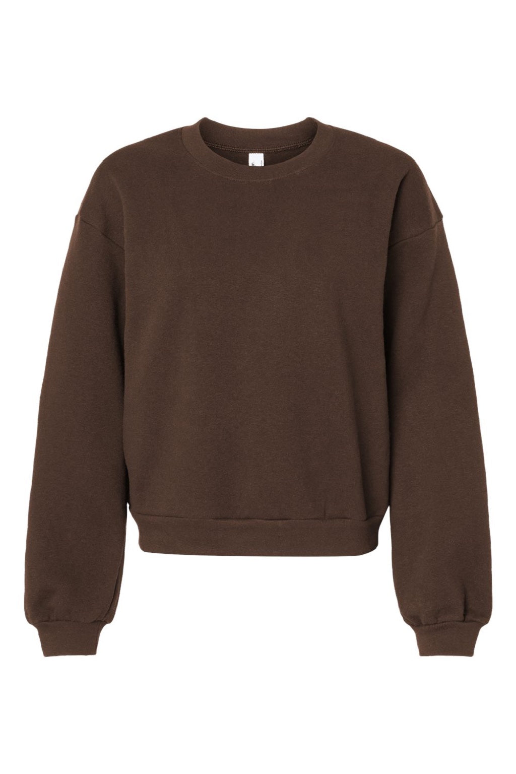 American Apparel RF494 Womens ReFlex Fleece Crewneck Sweatshirt Brown Flat Front