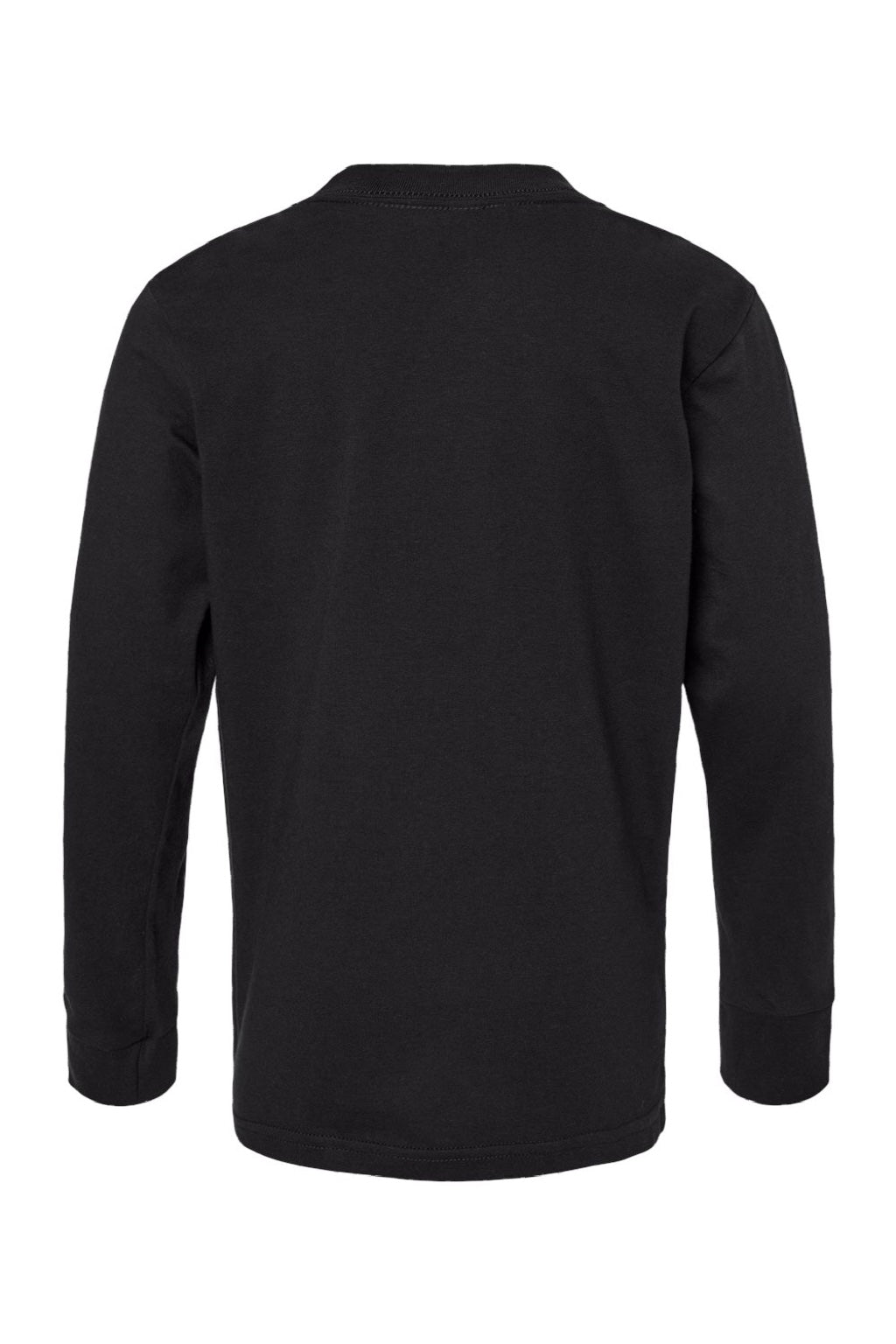 Next Level 3311 Youth Long Sleeve Crewneck T-Shirt Black Flat Back