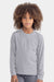 Next Level 3311 Youth Long Sleeve Crewneck T-Shirt Heather Grey Model Front