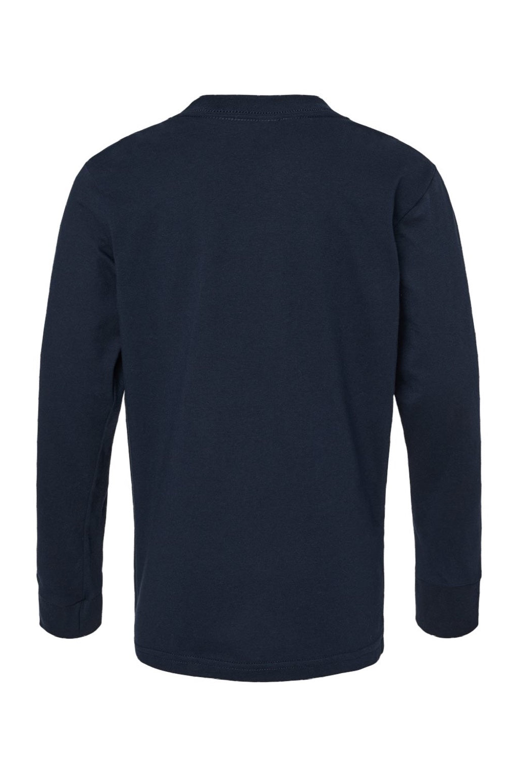 Next Level 3311 Youth Long Sleeve Crewneck T-Shirt Midnight Navy Blue Flat Back