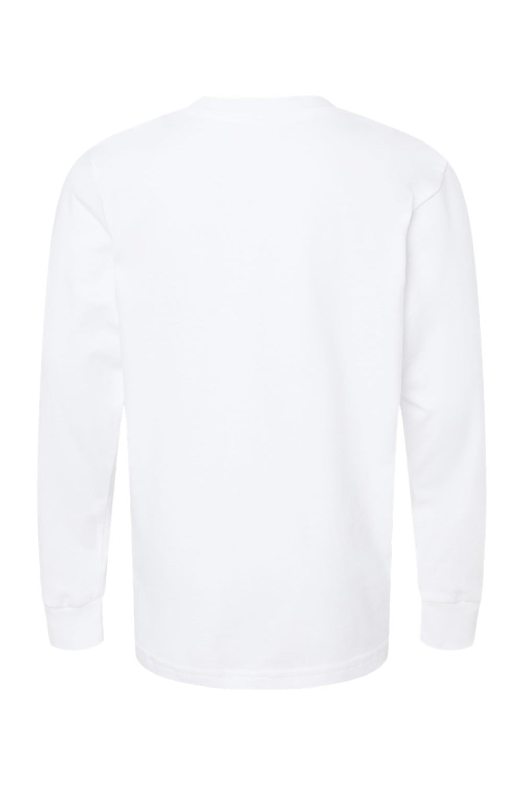 Next Level 3311 Youth Long Sleeve Crewneck T-Shirt White Flat Back