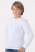 Next Level 3311 Youth Long Sleeve Crewneck T-Shirt White Model Side