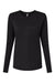 Next Level 3911 Womens Relaxed Long Sleeve Crewneck T-Shirt Black Flat Front