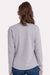 Next Level 3911 Womens Relaxed Long Sleeve Crewneck T-Shirt Heather Grey Model Back