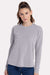 Next Level 3911 Womens Relaxed Long Sleeve Crewneck T-Shirt Heather Grey Model Front
