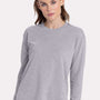Next Level Womens Relaxed Long Sleeve Crewneck T-Shirt - Heather Grey