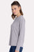 Next Level 3911 Womens Relaxed Long Sleeve Crewneck T-Shirt Heather Grey Model Side