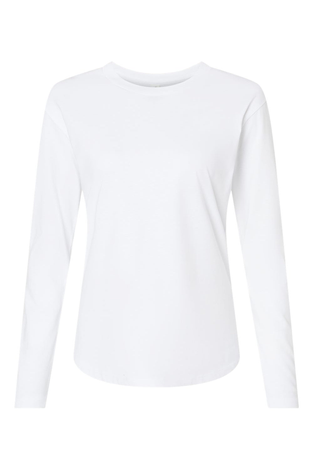 Next Level 3911 Womens Relaxed Long Sleeve Crewneck T-Shirt White Flat Front