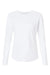 Next Level 3911 Womens Relaxed Long Sleeve Crewneck T-Shirt White Flat Front