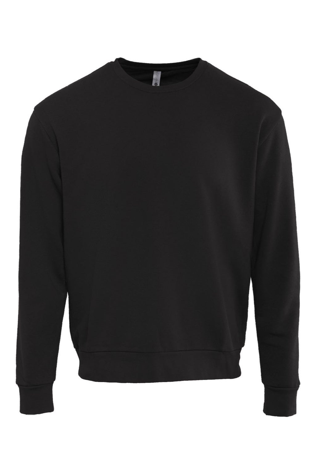 Next Level 9003 Mens Santa Barbara Crewneck Sweatshirt Black Flat Front