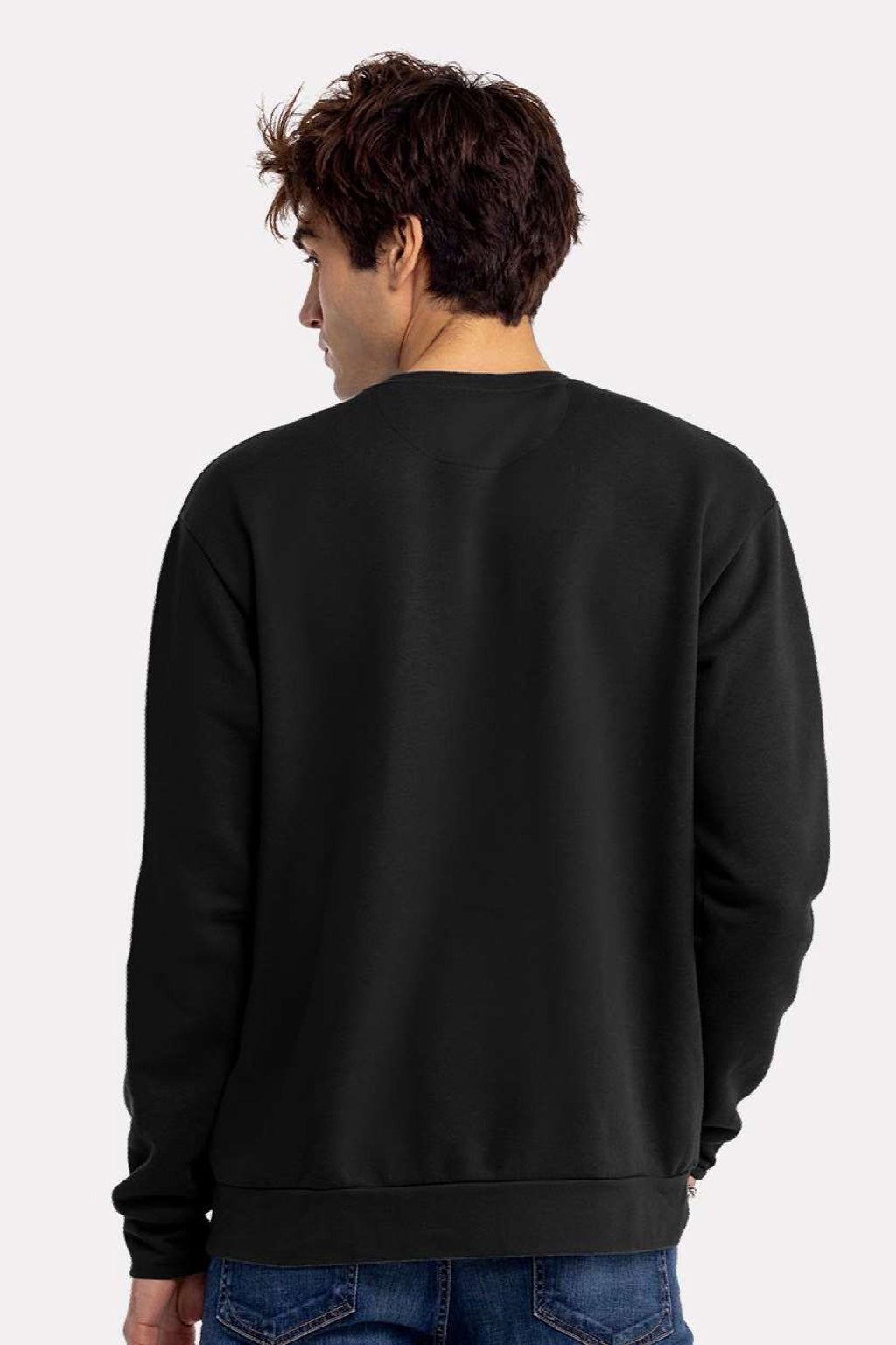 Next Level 9003 Mens Santa Barbara Crewneck Sweatshirt Black Model Back