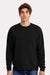 Next Level 9003 Mens Santa Barbara Crewneck Sweatshirt Black Model Front