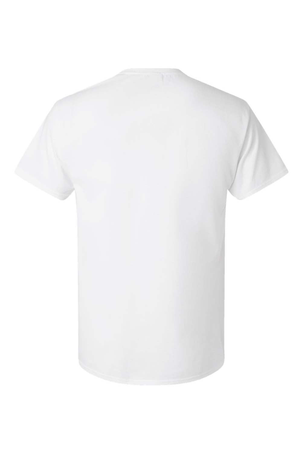 Hanes 5290P Mens Essential Short Sleeve Crewneck T-Shirt w/ Pocket White Flat Back