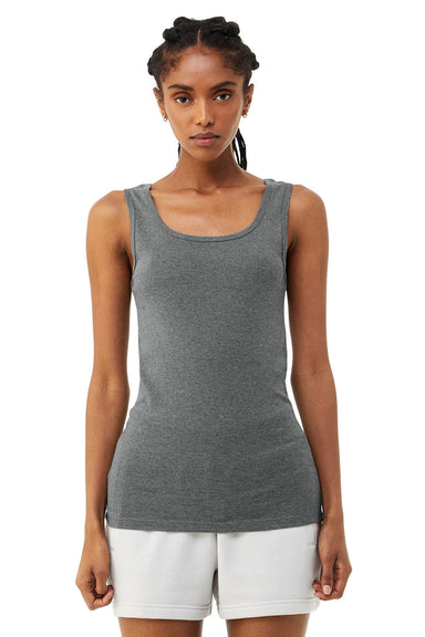Bella + Canvas 1081 Womens Micro Ribbed Tank Top Heather Deep Grey Model Front