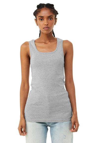 Bella + Canvas 1081 Womens Micro Ribbed Tank Top Heather Grey Model Front