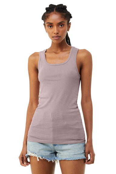 Bella + Canvas 1081 Womens Micro Ribbed Tank Top Heather Pink Gravel Model Front