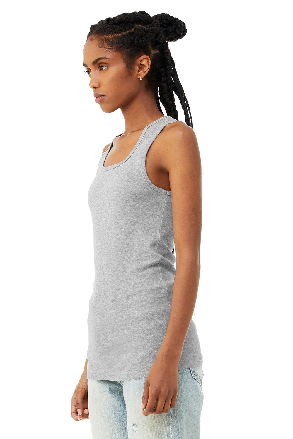 Bella + Canvas 1081 Womens Micro Ribbed Tank Top Heather Grey Model 3Q