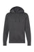 J America 8720 Mens BTB Fleece Hooded Sweatshirt Hoodie w/ Pouch Pocket Heather Charcoal Grey Flat Front