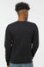 J America 8721 Mens BTB Fleece Crewneck Sweatshirt Black Model Back