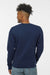 J America 8721 Mens BTB Fleece Crewneck Sweatshirt True Navy Blue Model Back