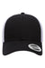 Yupoong Hats 6601 Mens Elite Snapback Hat Black/White Flat Front